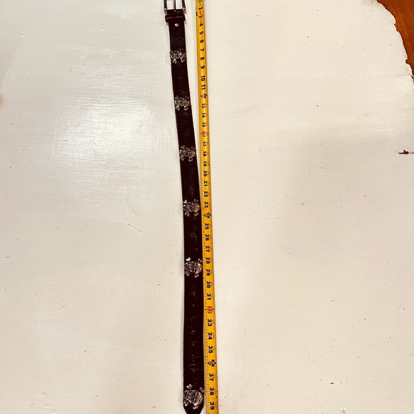 Bill Adler design skull brown leather beltmen's size 32 - Picture 8 of 9